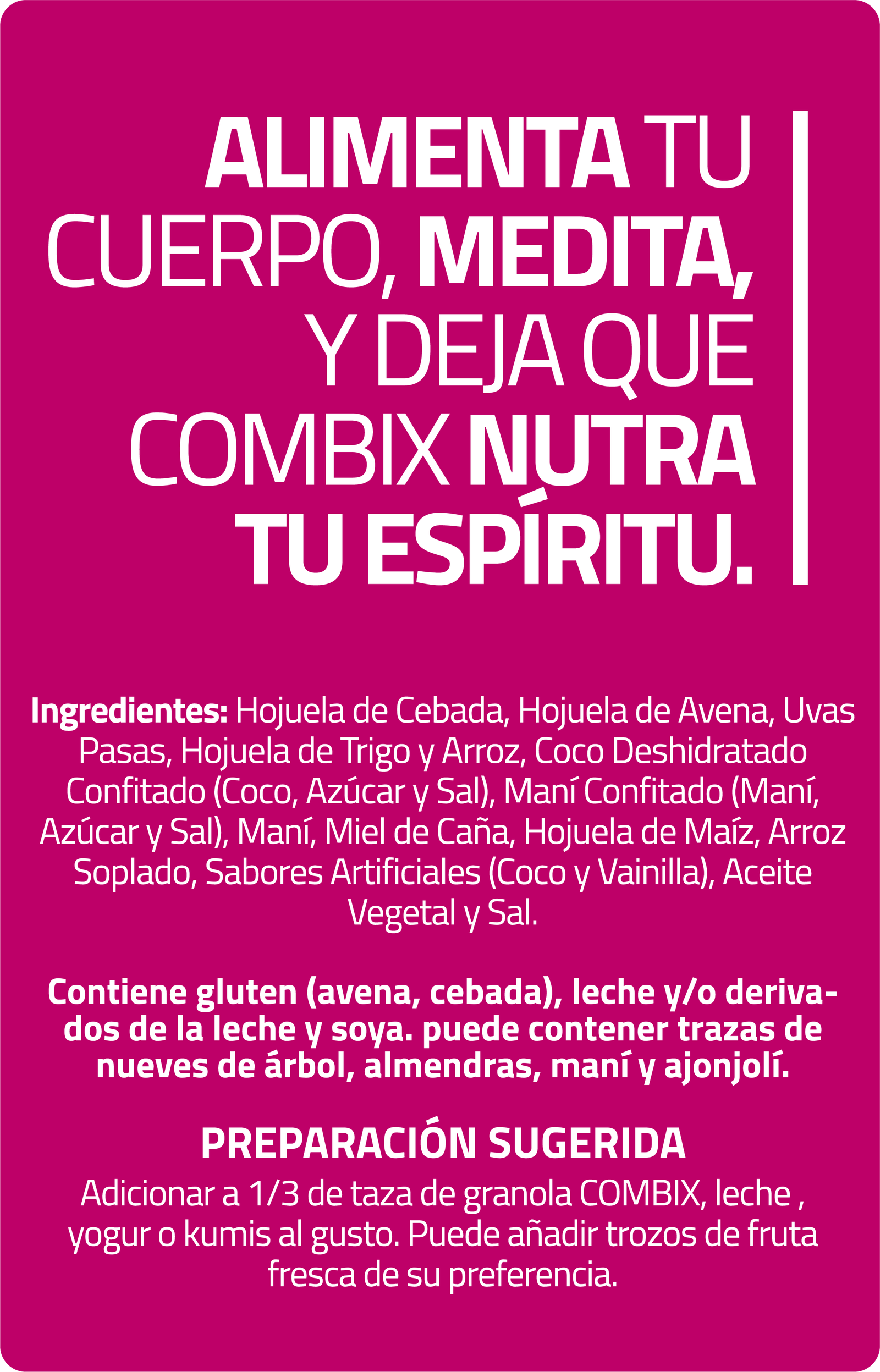 Ingredientes Combix